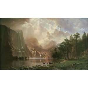 Albert Bierstadt 37W by 22H  Sierra Nevada in California CANVAS 