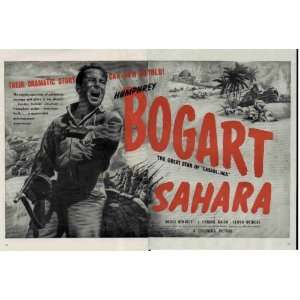 1943 Movie Ad, SAHARA, starring Humphrey Bogart, with Bruce Bennett 