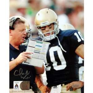 Charlie Weis Notre Dame Fighting Irish   with Quinn   Autographed 