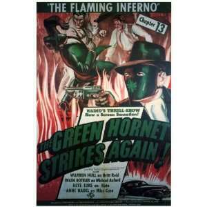  The Green Hornet Strikes Again (1941) 27 x 40 Movie Poster 