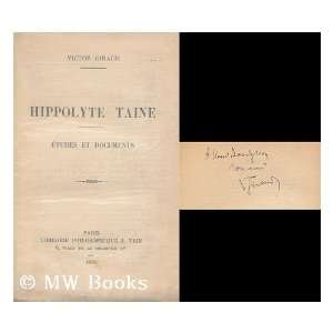 Hippolyte Taine  etudes et documents