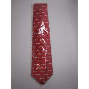 Jim Thompson Silk Necktie, Red with Elephants
