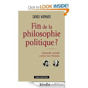 Fin de la philosophie politique ? Hannah Arendt contre Leo Strauss 