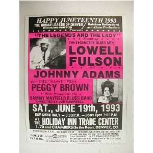 Lowell Fulson Johnny Adams Peggy Brown HandBill Poster