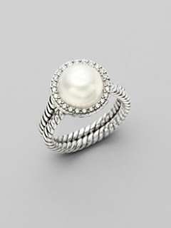 David Yurman   White Pearl, Diamond & Sterling Silver Ring