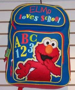 SESAME STREET ELMO Large BACKPACK School Book Bag NEW  