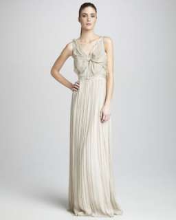 Sleeveless Pleated Gown  