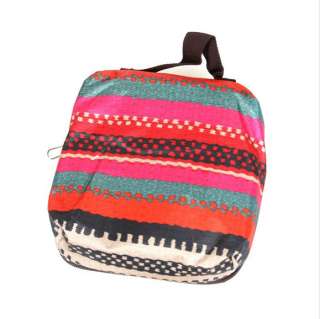   womens Fold Up Portable Travel backpack school bag ETHNIC PINK STRIPE