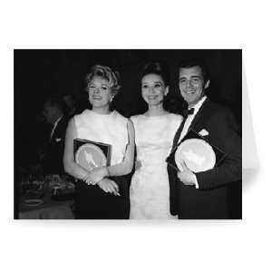 Rachel Roberts, Audrey Hepburn and Dirk   Greeting Card (Pack of 2 
