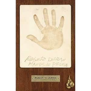 Boxing Series Roberto Duran Handprint Plaque & Photo 