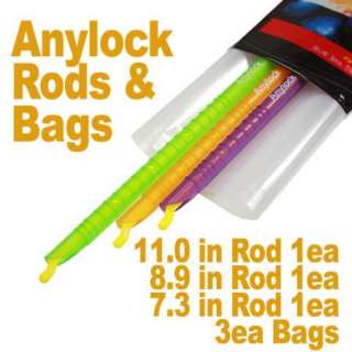 New Anylock Sealing Rod Food Storage 3ea with bags  