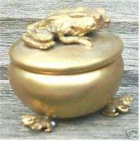 RARE FRANKLIN MINT GOLD PEWTER PRINCE CHARMING FROG BOX  