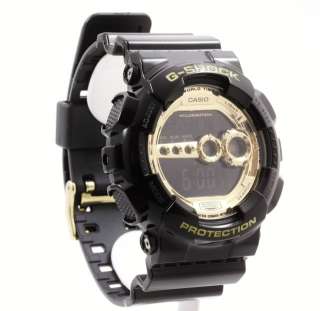 Casio G Shock XL Hyper Black Gold Watch GD100GB 1 NEW  