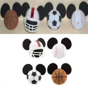  DISNEY MICKEY MOUSE ANTENNA TOPPERS SET OF 4 SPORTS THEME 