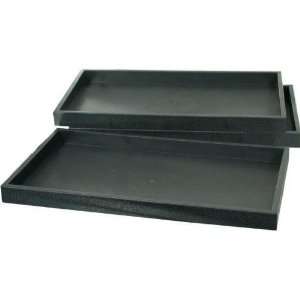  3 Black Plastic Stackable Display Trays Storage Container 