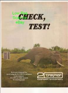 Traynor Amp CS 115H P.A. Check Test Elephant Picture AD  