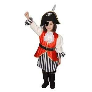   Deluxe Pirate Girl Child Costume Dress Up Set Size 12 14: Toys & Games