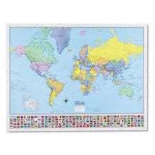 Hammond World Wall Map 50 x 38 in Spanish Mapa español  