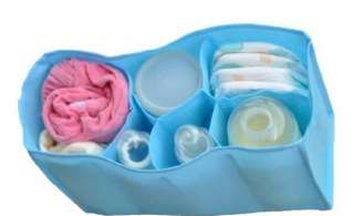 Baby Bottle Diaper Handbag Organizer Purse insert Blue  
