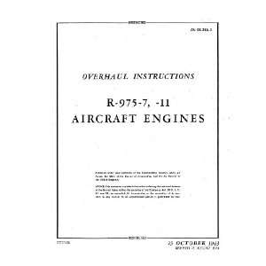  Wright R 975  7  11 Aircraft Engine Overhaul Manual 
