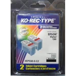   (T028201/401) 2 InkJet Black Cartridges Epson Stylus C60 Electronics