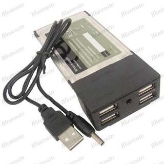 PCMCIA Cardbus To 4 Port USB 2.0 Hubs PC Laptop Adapter  