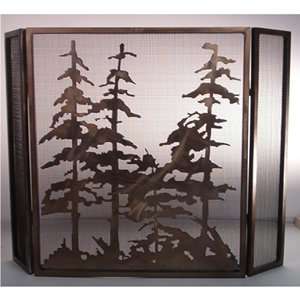  40W X 30H Tall Pines Folding Fireplace Screen