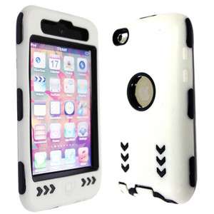 WHITE PINK HARD CASE COVER SILICONE SKIN FOR IPOD TOUCH 4 4G 4TH GEN 