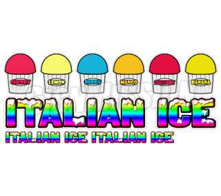 ITALIAN ICE II 7 Concession Decals + 2 FREE cart trailer stand sticker 
