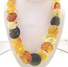 Baltic Amber Multicolored Calibrated Disc Necklace  
