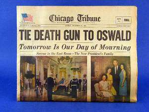 Nov 24 1963 Chicago Tribune Newspaper JFK   Oswald   Johnson  