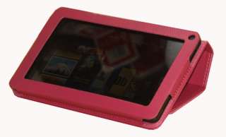   Leather Folio Stand Case Cover for  Kindle Fire 7 Tablet rose