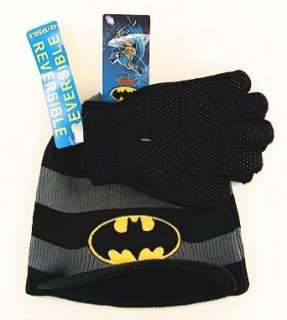   Boys Reversible Winter Hat Gloves Set 4 16 Year Black Grey Clothing