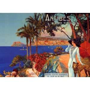Antibes Cote D Azur Woman Dog Beach Ocean French Travel Horizontal 30 