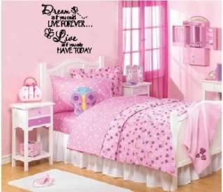 Dream Live Girls Teen Room Wall Words Stickers Decal  