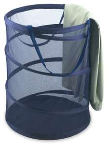 Pro Mart Spiral Pop Up Laundry Hamper, With Carry Handles, Blue Mesh 