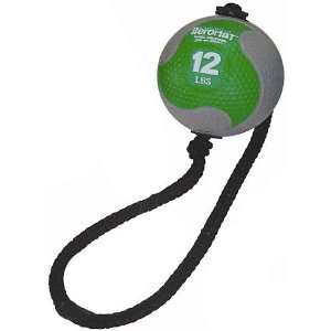   Aeromat 12Lb Power Rope Medicine Ball   Gray/Green