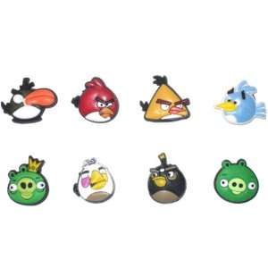 Set of 8 Angry Birds Style Your Crocs Fun Clips Shoe Clogs Charms With 
