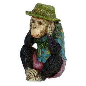  Hawaiian Hula Boy Monkey Hear No Evil Statue