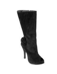 Hailey Jeans Co Womens High Heel Rosette Detail Peep Toe Boot