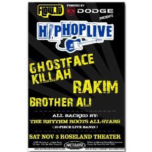 Ghostface Killah Poster   B Concert Flyer   Hip Hop Live 
