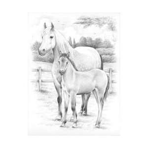 Reeves Art Sketching By Number Kit Horse And Foal; 2 Items/Order 