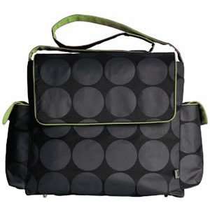  Charcoal Dot with Lime Messenger Diaper Bag by OiOi Baby