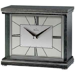  Preston 9 1/2 Wide Charcoal Gray Bulova Mantel Clock 