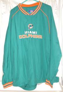 Miami Dolphins Reebok Windshirt Pullover Jacket 2XL  