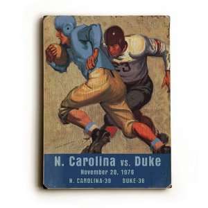  University of North Carolina VS Duke Wood Sign (9 x 12 