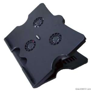 Laptop Stand Adjustable and Cooling Pad Tri Fan (Black)