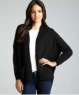 525 America black cashmere wool shawl collar 2 pocket cardigan style 