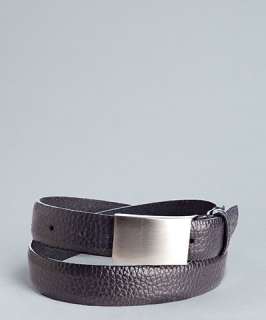 Joseph Abboud black grained leather thin belt