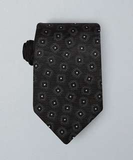 John Varvatos Star USA black faded square pattern silk tie